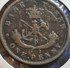 1852 Bank Of Upper Canada 1 Penny - 170  Years Old 