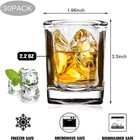 30 Pack Heavy Base Shot Glasses Bulk  2 2 Oz Square Shot Glasses Set  Clear E   