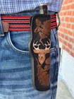 Handmade Fixed Blade Knife Leather Sheath Knives Holster - Deer Engraved