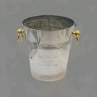  Silver Plate Wine Champagne Ice Bucket Cooler Vintage Gold Handles Vintage