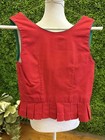 Salzburger Trachten Traditional German Dirndl Red Cotton Vest Embroidered