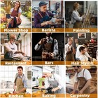Canvas Work Apron Adjustable Utility Apron With Pockets For Work Kitchen Cooking