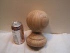 Vintage Wooden Post Top Finial Round Jumbo Ball 7  High Architectural 5  Across
