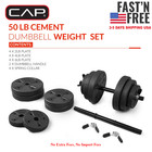 Cap Barbell 50 Lb Adjustable Vinyl Dumbbell Set  New Usa Warehouse Free Shipping