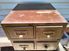 2 Vintage Oak 2 Drawer Card Catalog Dovetail File Cabinets Each 6x14x16