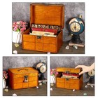 Wooden Treasure Chest With Lock  Vintage Pirate Chest Keepsakes For Gifts  Ha   