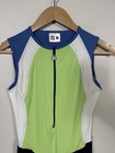 De Soto Triathlon Suit 1 4 Zip Sleeveless Large Green Blue Black Compression