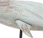 Polystone Shark Decorative Sculpture Distressed Home Decor Statue With Brown Woo