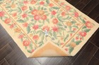 4x6 Hand Hooked Wool Ivory Transitional Floral Handmade Vintage Rug