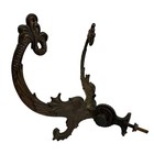 Antique Pair Victorian Mythical Dolphin Hat Coat Hall wall Hooks Rare