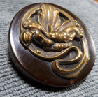 Vintage Antique Bakelite Art Nouveau Brass Flower Button Tested