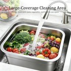 12 9in Square Stainless Steel Washing Bowl Kitchen Sink Vegetable Wash Basin