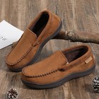 Men s Moccasin Slippers Memory Foam House Shoes  Indoor And Outdoor 10 5 Camel
