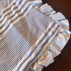 2 Laura Ashley Euro Pillow Shams - Blue White Stripe Cotton-ruffle Oeko-tex