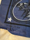 Vintage Fast Color Bandana Horses Hats Boots Western Blue Usa Made Cotton
