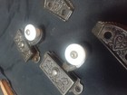 2 Old Rare Antique Window Sash Latches Locks Iron Hardware Brass 1873 June 17