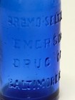 Antique Bromo Seltzer Cobalt Blue Bottle Emerson Drug Co Baltimore Md 4  Tall 