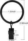 Curtain Rings With Clips  1 5 Inch Id  20 Pack  Black