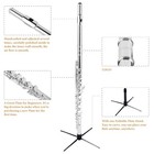 Yanason Student C Flute Closed Hole C Flute With Carrying Case Stand Gloves Clea