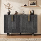 Retro Buffet Cabinet  4-door Sideboard Storage Cabinet With Adjustable Shelves
