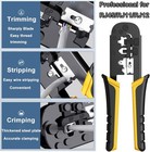 Leatbuy Crimper Set Rj45 Crimp Tool Kit Cat5 Cat6 Crimping Tool Lan Ethernet Str