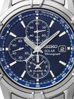 Seiko 42 5mm Solar Alarm Chronograph V172 Essentials Men s Watch 100m Blue Dial