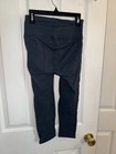 Lululemon Women s Navy Blue Solid Cropped Stretch Leggings With Design Size 4