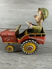 1940   s G i  Joe And His Jouncing Jeep Tin Litho Wind Up Toy Vintage