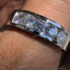 Men 3 Ct Round Cut Moissanite 5-stone Wedding Band Ring Real 925 Sterling Silver