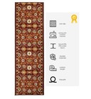 Custom Size Mahal Red Design Low Profile Loop Pile Anti Slip Runner Rug