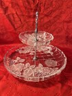 Fifth Avenue Crystal Ltd- Napoli  2 Tier Pastry Server  Frosted Crystal