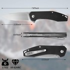 Flissa Pocket Knife  Folding Tactical Knife With G10 Handle  D2 Blade Liner Lock