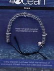 4ocean Shark Adjustable Bead Bracelet Clear black New