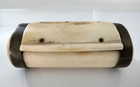 Antique Bone Snuff Box Victorian 1800s Oval W brass Fittings Stunning Gilded Age