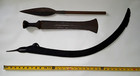 African Sword Antique Spear Congo Africa Hand Forged Knife Crafted Set