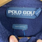 Polo Ralph Lauren Men Small Navy Blue Knit Polo Sweater Long Sleeve Cotton Logo