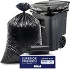 64-65 Gallon Black Trash Bags  Heavy Duty Toter Can Liners  Tear   Leak-proof   
