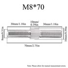 4pcs M8 70 Stainless Steel Double End Studs  Right  Left Hand Thread  Rods