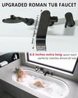 Matte Black Roman Tub Faucet With Hand Shower Deck Mount Bathtub Faucet With