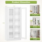 Tall Storage Cabinet Curio Display Cabinet With Adjustable Shelves Glass Doors