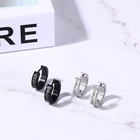 2pcs Norse Viking Runes Stud Earrings Hoop Huggie Hinged Stainless Steel