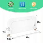 Upgogo Folding Bed Rail For Toddlers  White  43  L X 23 6  H   U-shaped Base  65