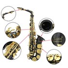 New Black Alto Eb Sax Saxophone Gold W  Case Tuner Accessories