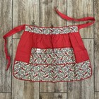Vintage Red Paisley Kitchen Apron New Old Stock Silin   s  929 Cotton