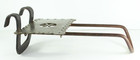  18th 19th C   Fireplace Sliding Shelf On Hooks  Iron   Brass Open Work Star