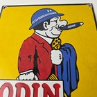 Vintage Tobacco Porcelain Sign - Odin Cigars Gas Service Cigarette Pump Sign
