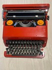Olivetti Valentine Red Typewriter Vintage Retro W case Working From Japan