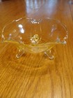 Elegant Depression Footed Yellow With 3 Scrolled Feet   6 Inches -3 Inches Tall