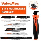 Valuemax 8-in-1 Hand Saw Quick-change Blades Crv   Bimetal Blade Drywall jab Saw