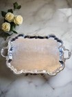 Silverplate Tray Victorian Style American Rogers Handled   Footed Chased Vintage